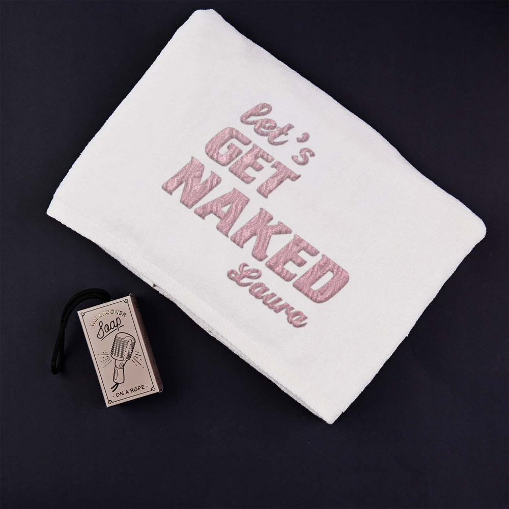 Get Naked Handtuch Mit Stickerei GeschenkSpeziell De