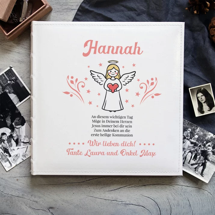 Kommunionwünsche Engel für ein Mädchen - Personalisiertes Fotoalbum