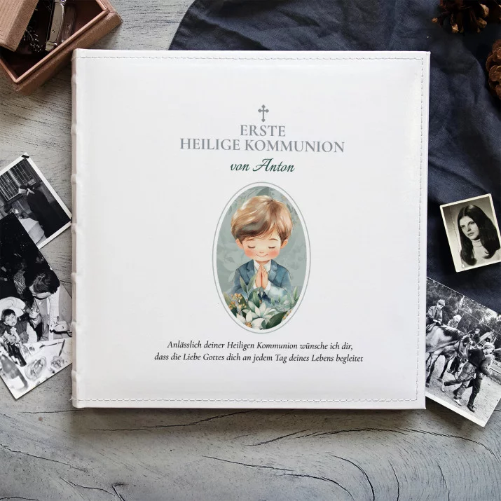 Erste Heilige Kommunion Gottes Liebe Junge - Personalisiertes Fotoalbum
