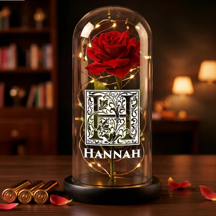 Monogramm - Ewige Rose Im Glas Monogramm - Ewige Rose Im Glas