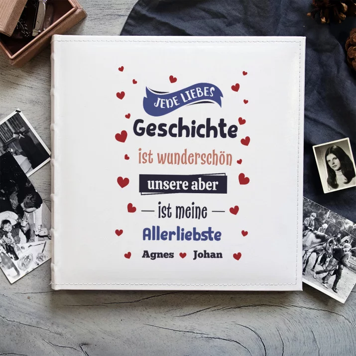 Liebesgeschichte - personalisiertes Fotoalbum