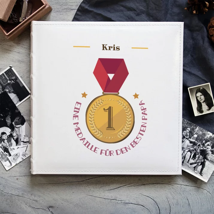 Medaille für Papa - personalisiertes Fotoalbum