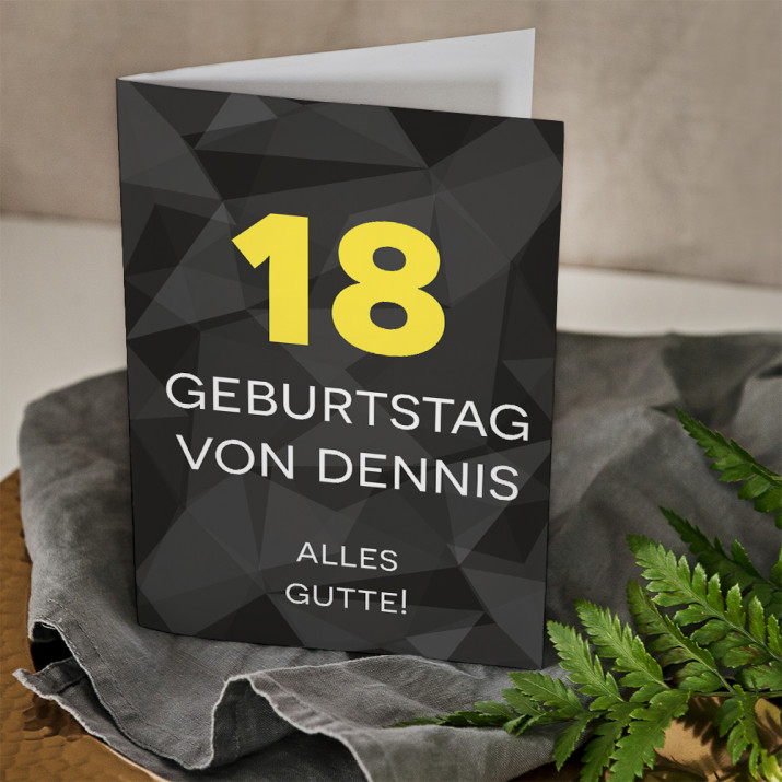 18. Geburtstag geometrisch - Glückwunschkarte