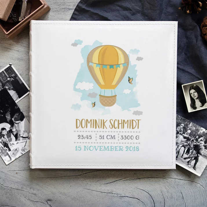 Geburtsdatum Ballon - personalisiertes Fotoalbum