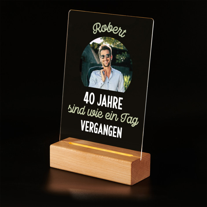 40 Jahre vergangen - Druck auf Acrylglas mit LED Beleuchtung