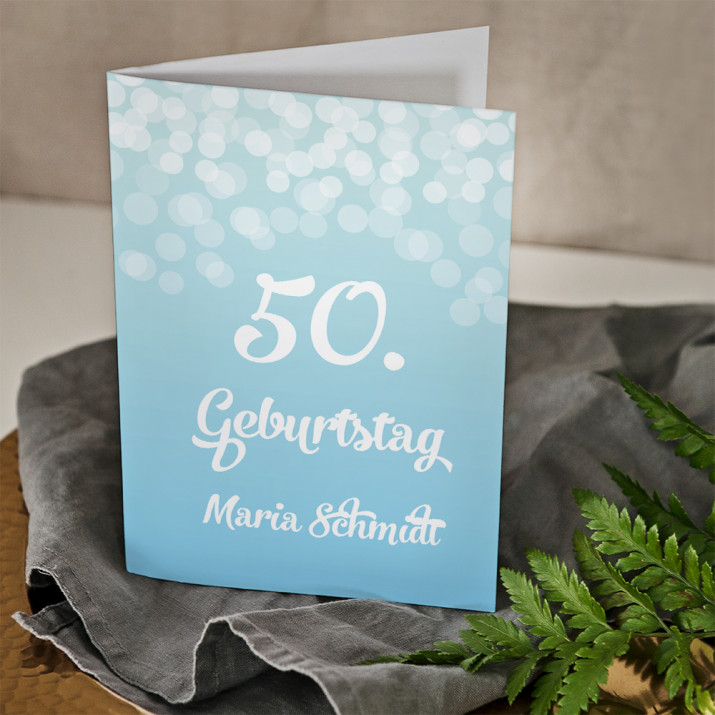 50. Geburtstag Glitzer - Glückwunschkarte