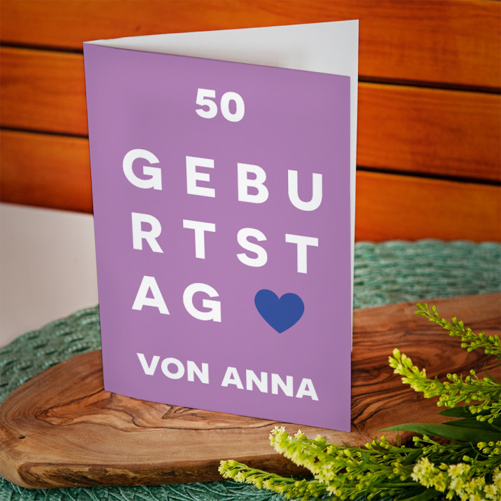 50. Geburtstag - Glückwunschkarte