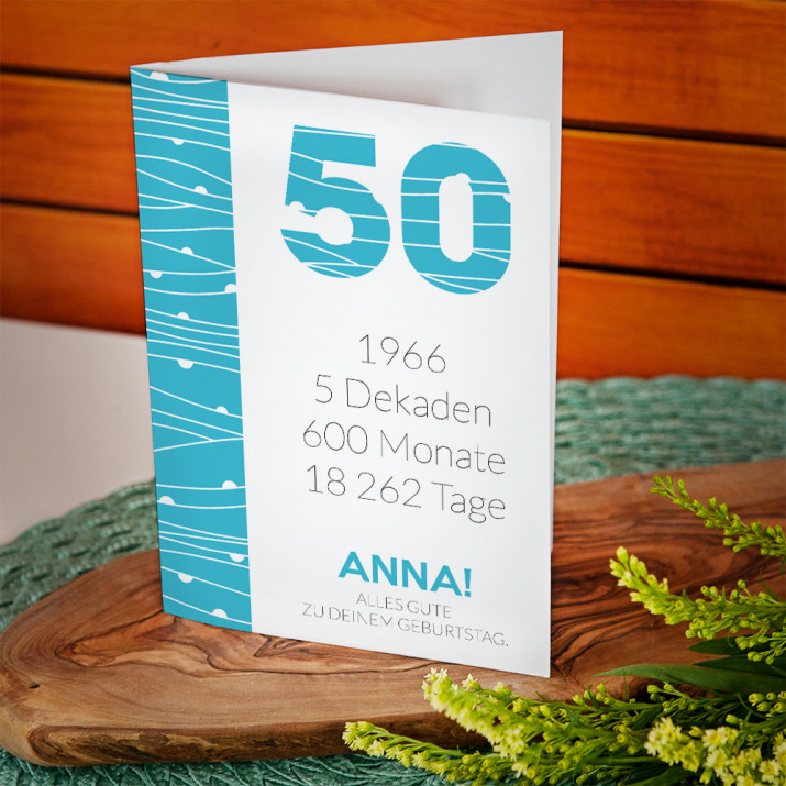 50. Geburtstag Countdown - Glückwunschkarte