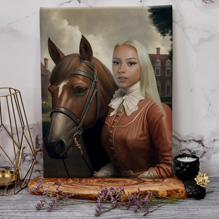 Aristokratin mit Pferd - Königsporträt