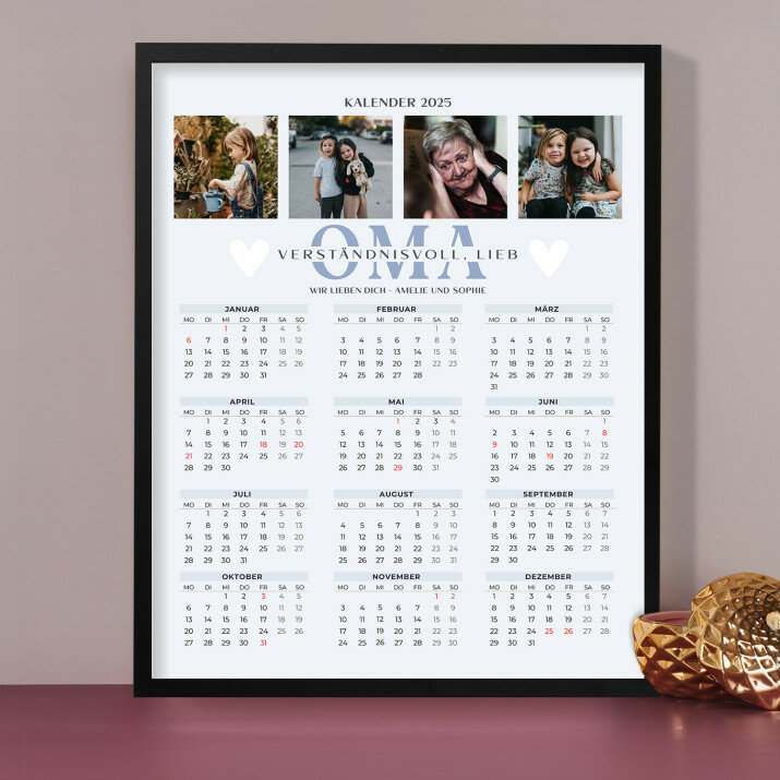 Oma - Kalender im Rahmen