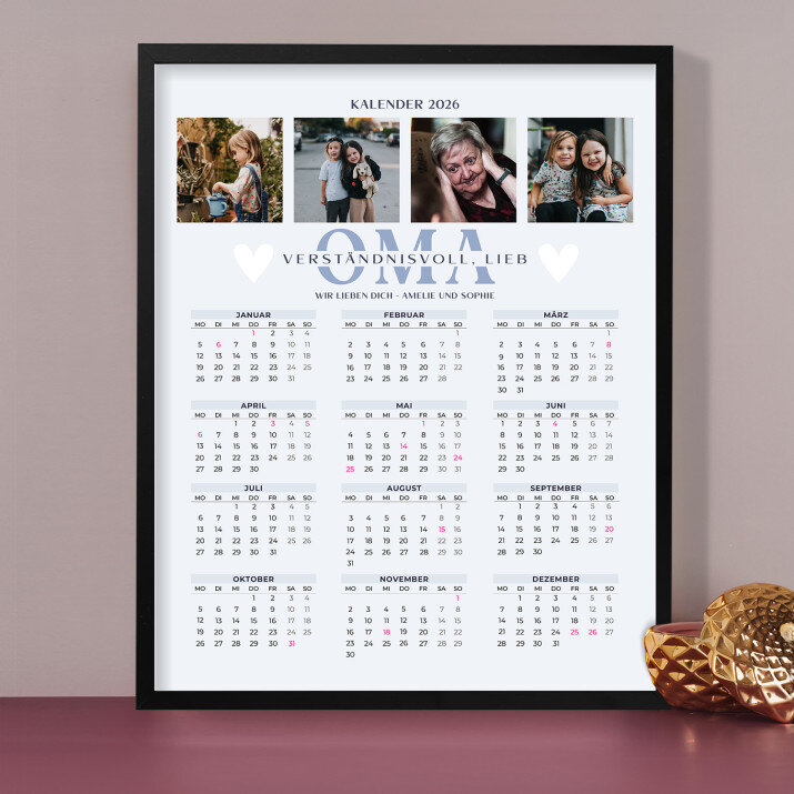 Oma - Kalender im Rahmen