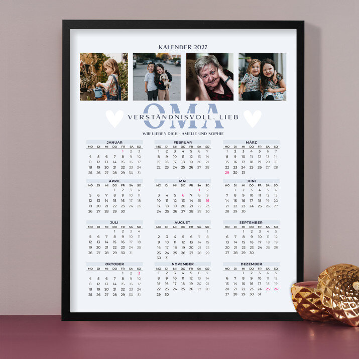 Oma - Kalender im Rahmen