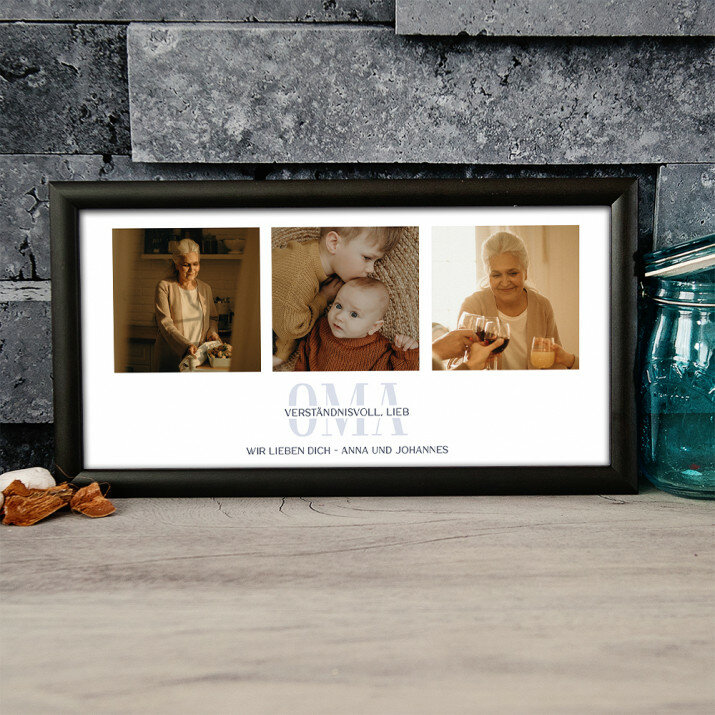Oma - Kunstdruck mit Rahmen