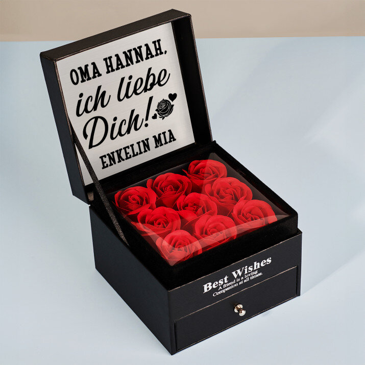 Oma, ich liebe Dich - Schmuckkästchen mit ewigen Rosen