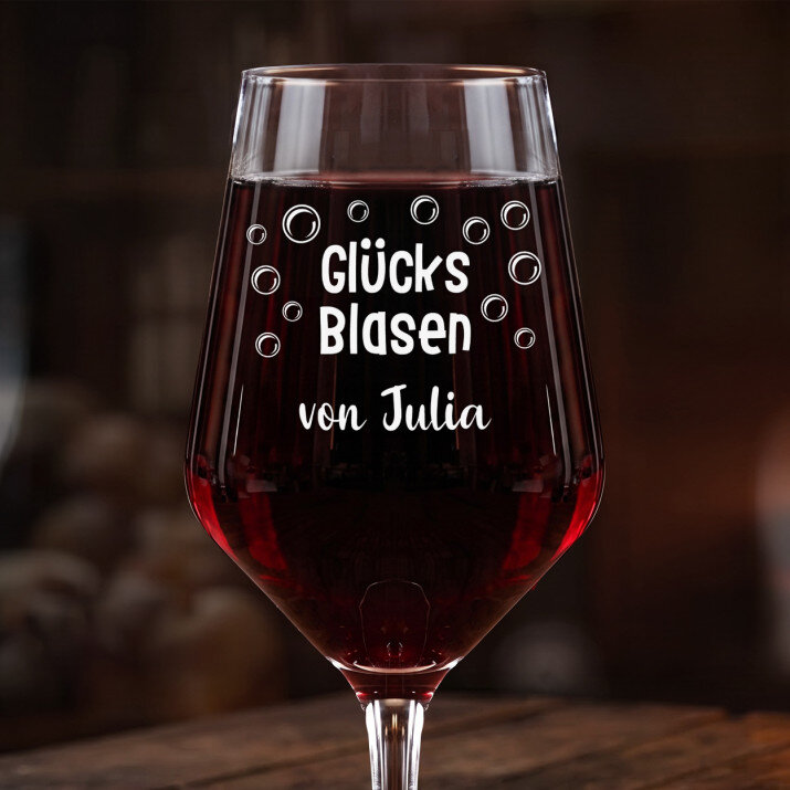 Glücksblasen - Großes Weinglas