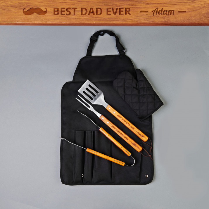 Best dad - Grillbesteck mit Grillschürze