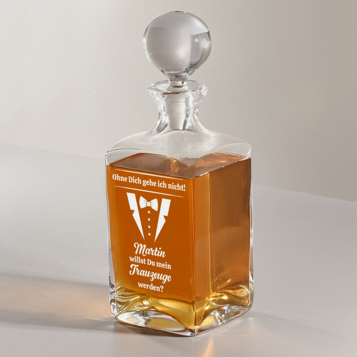 Ohne Dich gehe Ich nicht Er - Whiskykaraffe mit Gravur