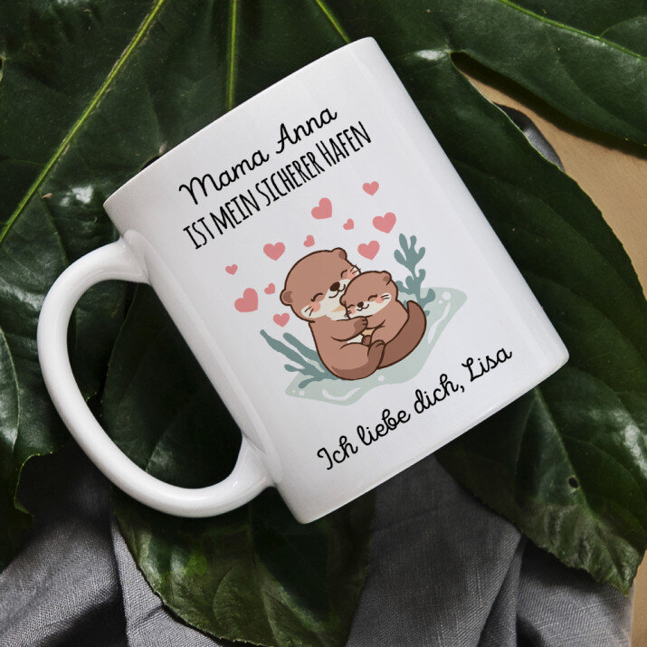 Sicherer Hafen - Personalisierte Tasse