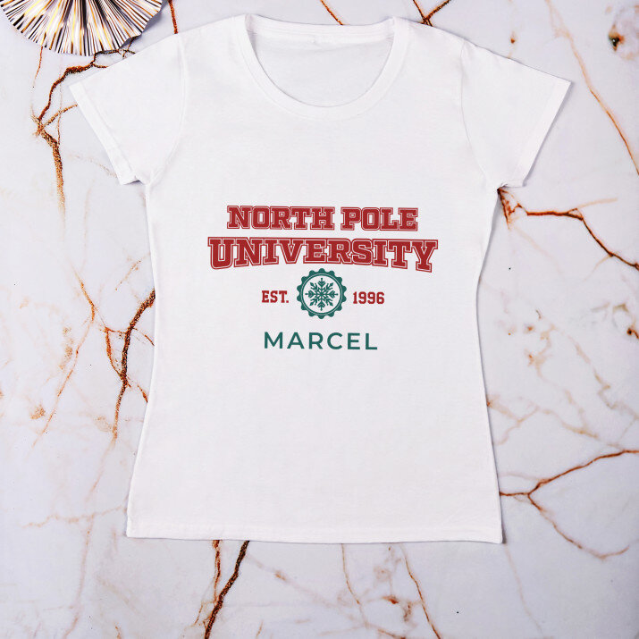 North Pole University - T-Shirt mit Aufdruck für Damen
