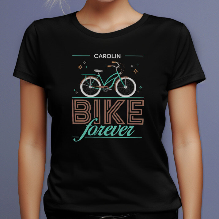 Bike forever - Schwarzes T-Shirt für Damen