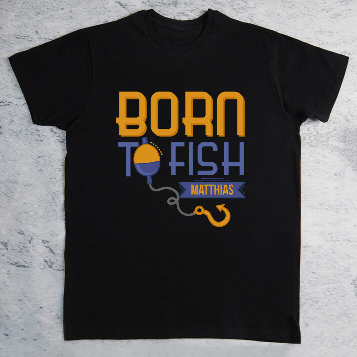 Born to fish - Schwarzes T-Shirt für Herren