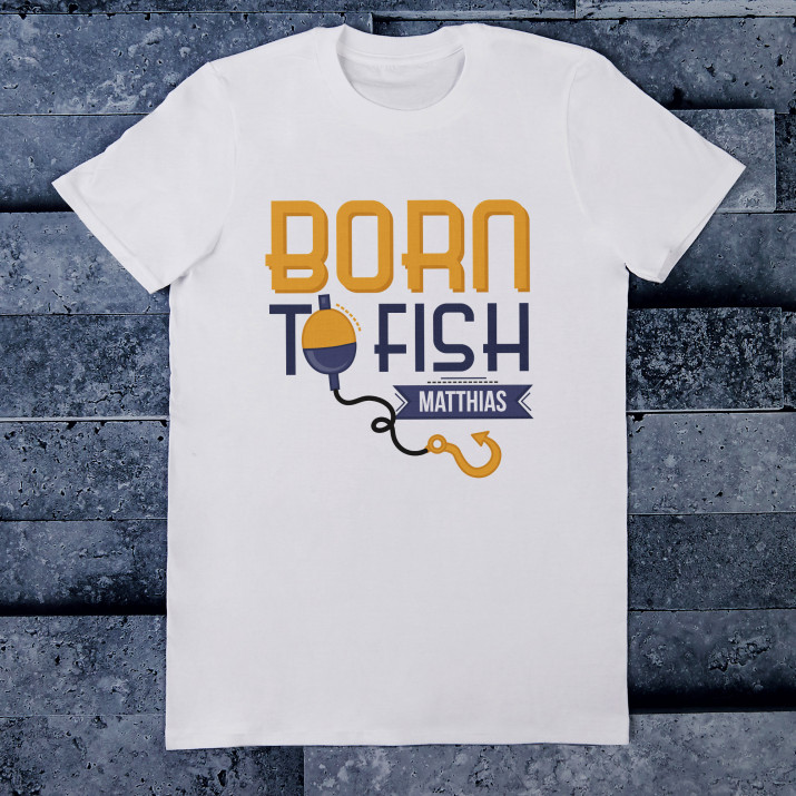 Born to fish - T-Shirt mit Aufdruck für Herren