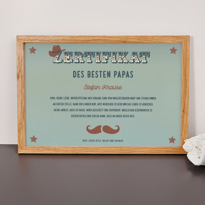 Zertifikat des besten Papas