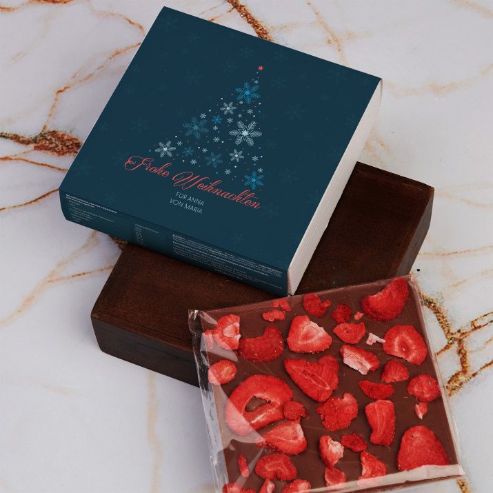 Weihnachtsbaum - Schokolade mit Erdbeeren