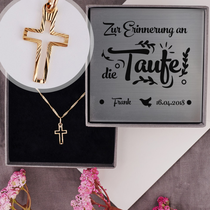 Taufe - Kreuz: Goldkette mit Anhänger