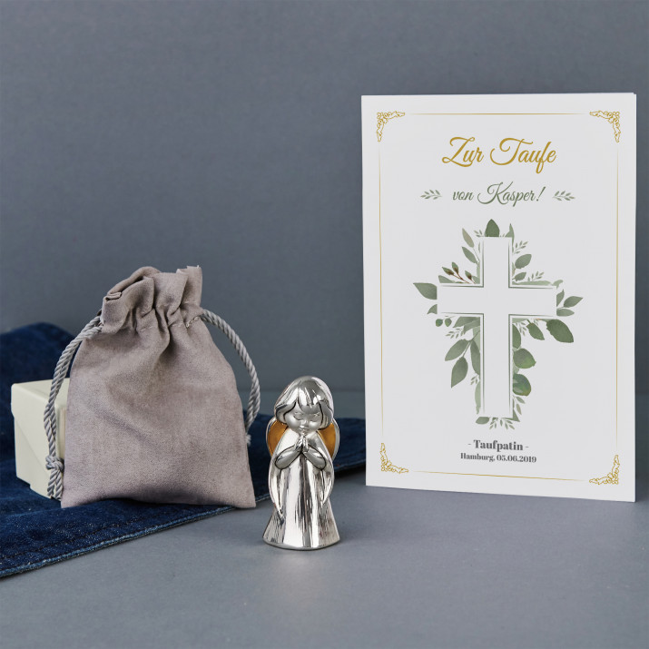 Heilige Taufe Blätter - Set: Engel und Glückwunschkarte
