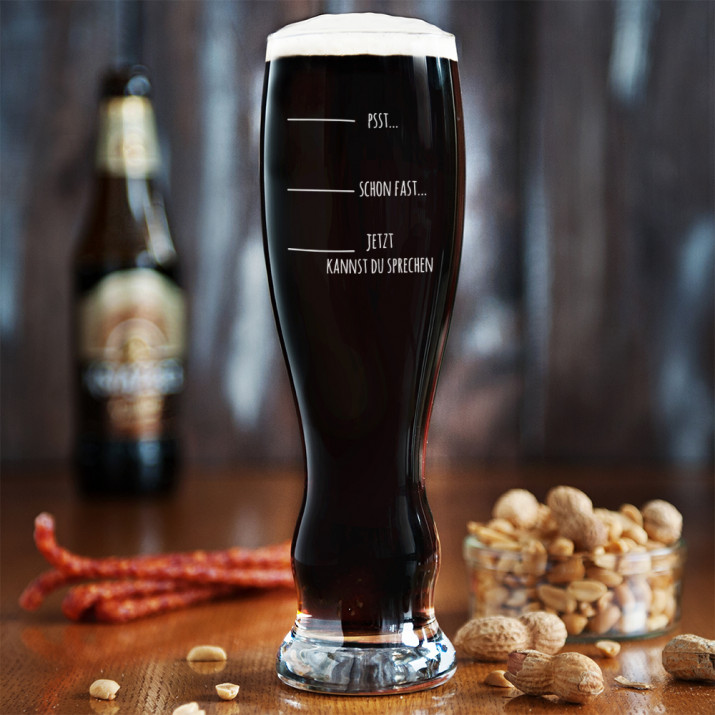 Psst... - Bierglas mit Gravur