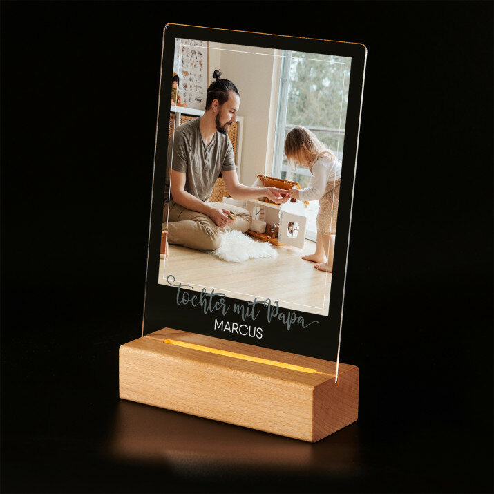 tochter mit papa - Druck auf Acrylglas mit LED Beleuchtung