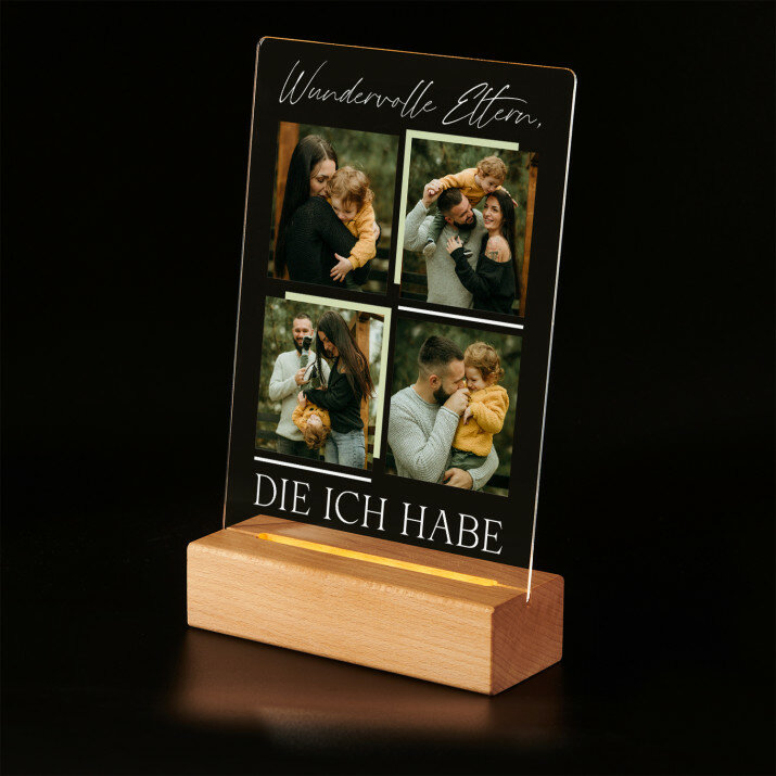 Wundervolle Eltern - Druck auf Acrylglas mit LED Beleuchtung