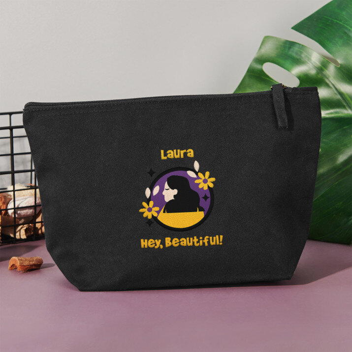 Hey, beautiful - Dunkelblaue Kosmetiktasche