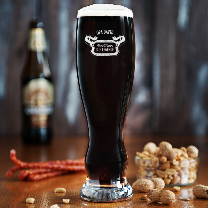 der Mann die Legende - Bierglas mit Gravur