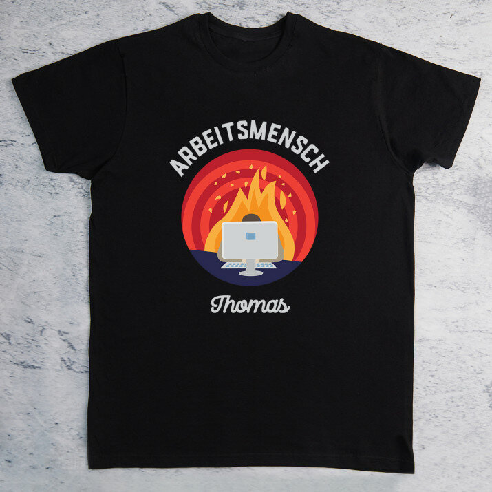 Arbeitsmensch - Schwarzes T-Shirt für Herren