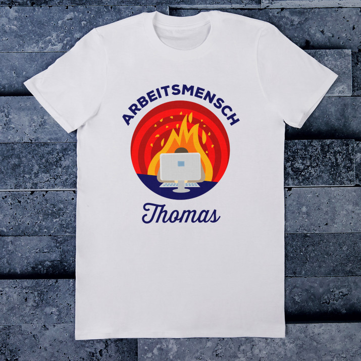Arbeitsmensch - T-Shirt mit Aufdruck für Herren
