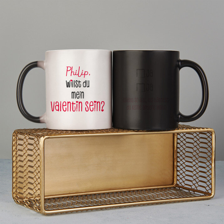 Willst du mein Valentin sein - Zaubertasse 