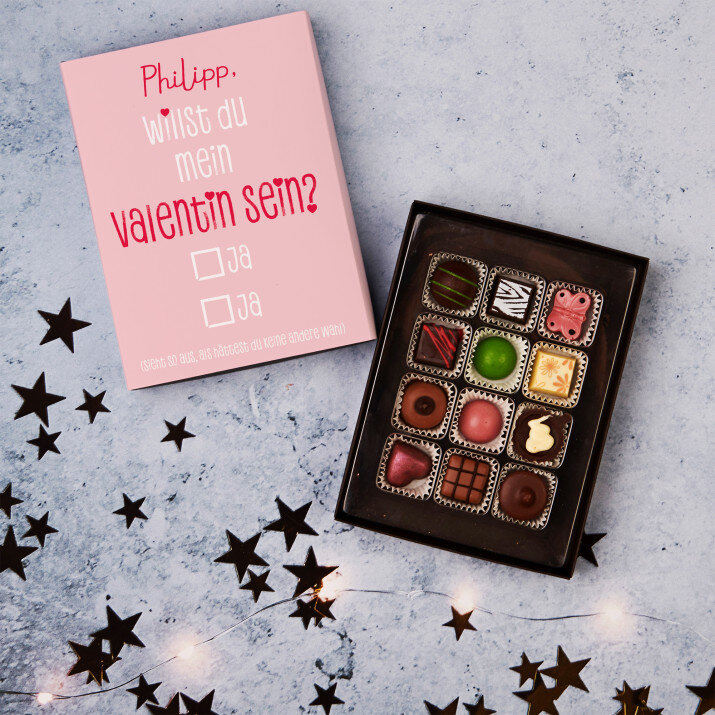 Willst du mein Valentin sein - Belgische Pralinen
