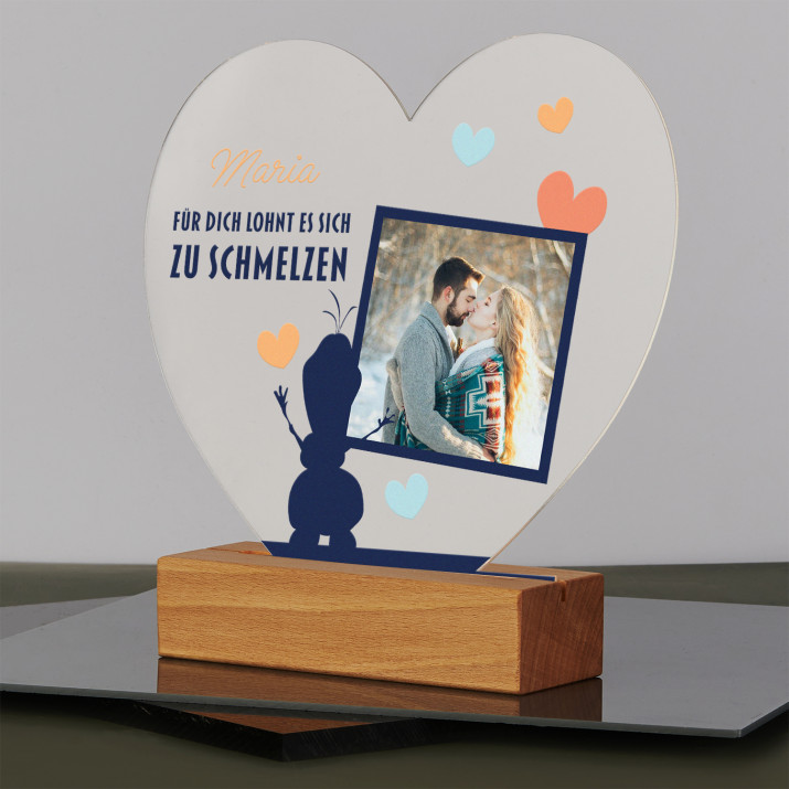 Für dich lohnt es sich zu schmelzen - Druck auf Acrylglas Herz led