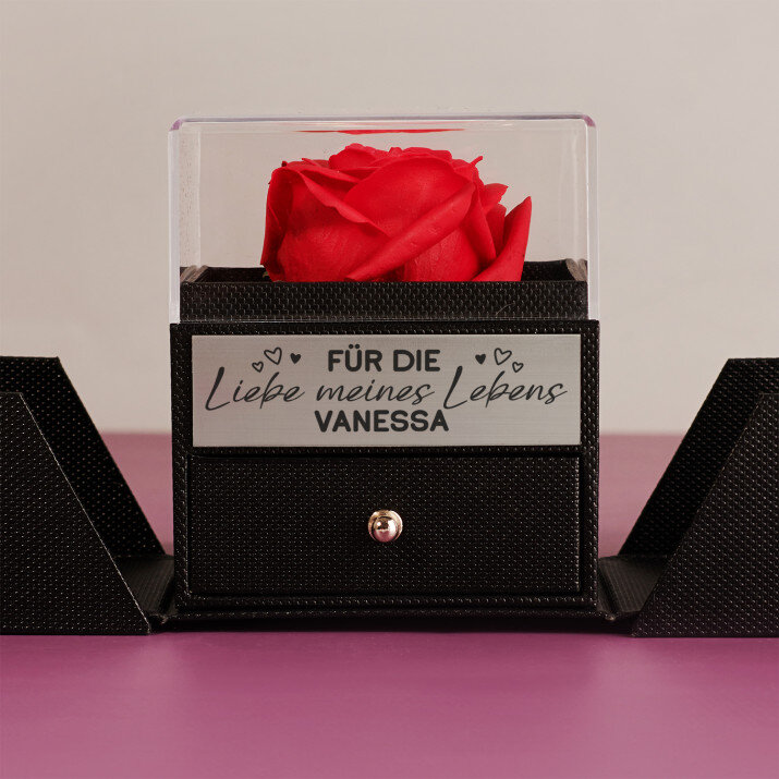 Für die Liebe meines Lebens - Ewige Rose in einer Schachtel