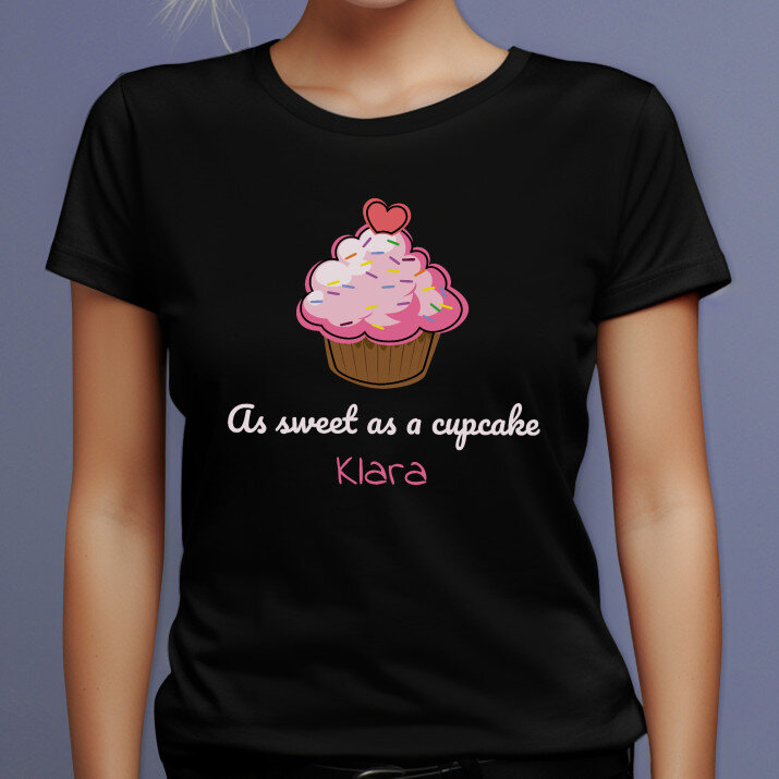 As sweet as a cupcake - Schwarzes T-Shirt für Damen