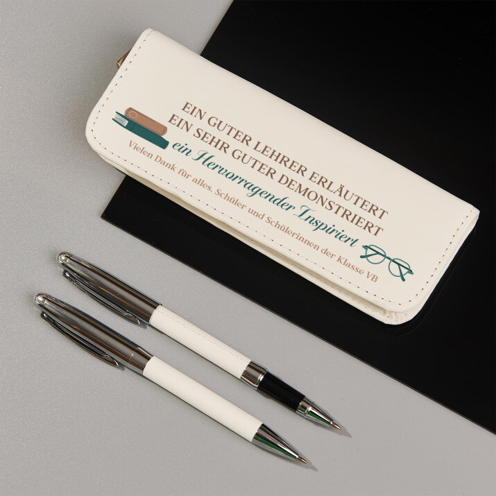 Ein guter Lehrer - Schreibset im Lederetui
