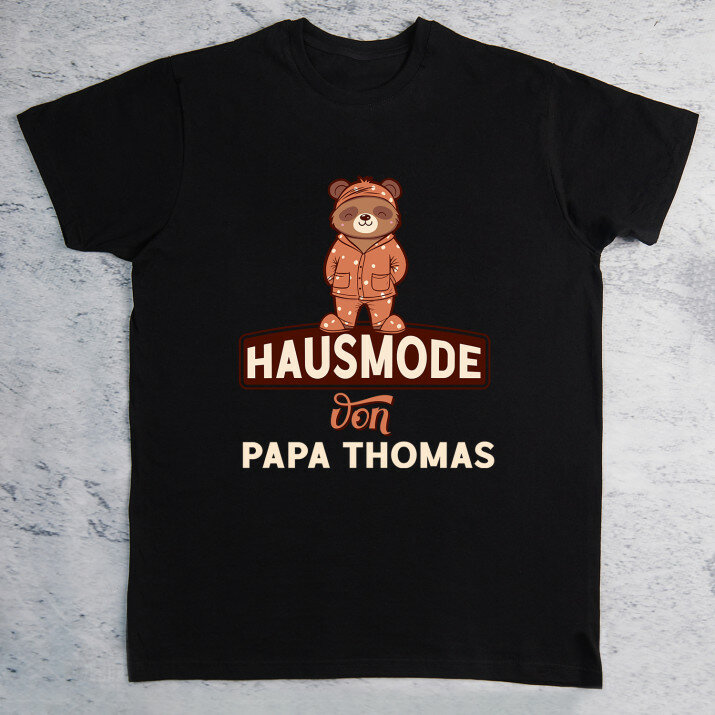 Hausmode - Schwarzes T-Shirt für Herren