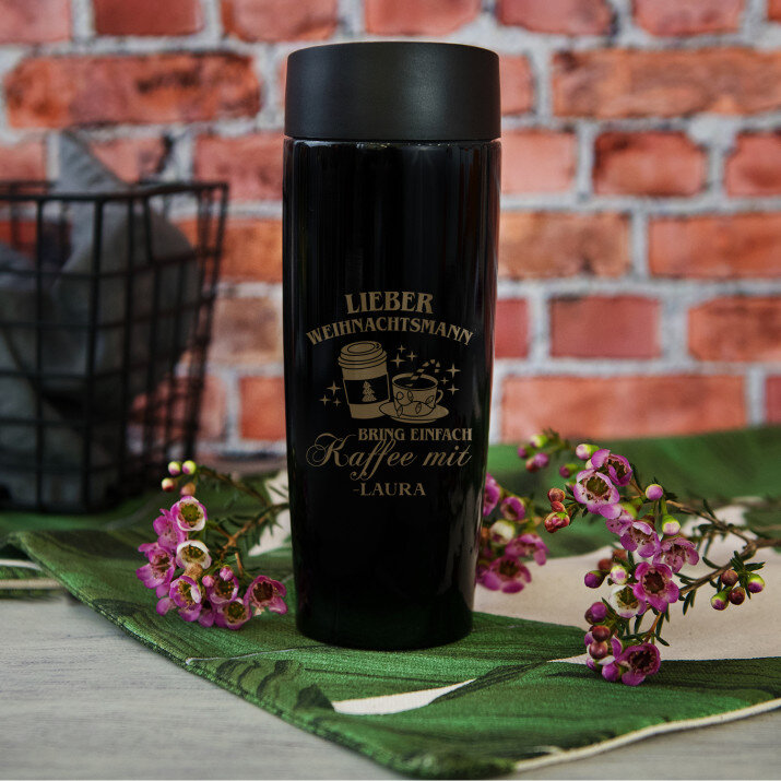 Lieber Weihnachtsmann, bring einfach Kaffee mit - Thermobecher