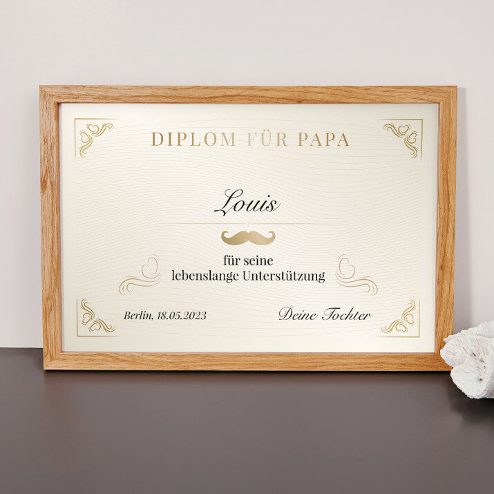 Diplom für Papa für seine lebenslange