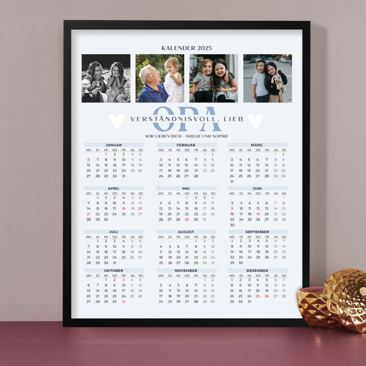 Opa - Kalender im Rahmen
