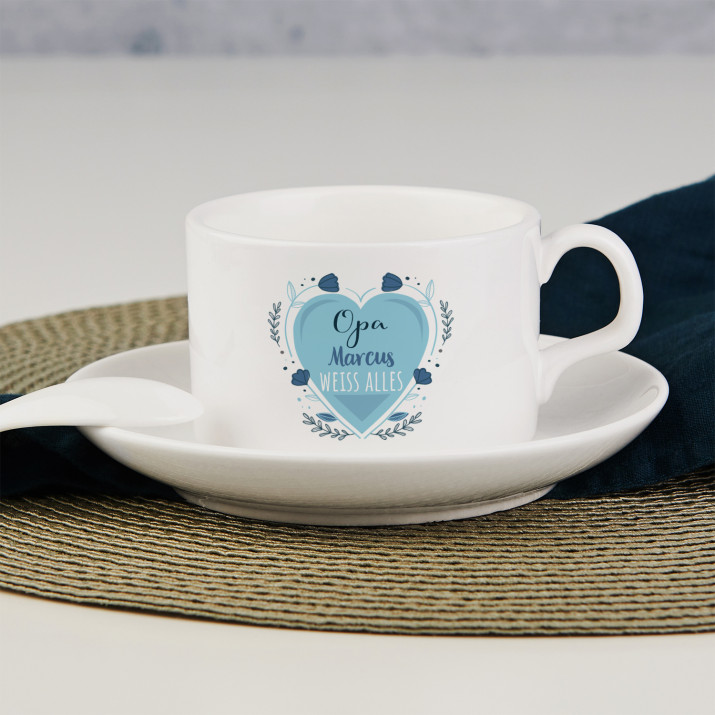 Opa weiß alles - Tasse mit Untertasse