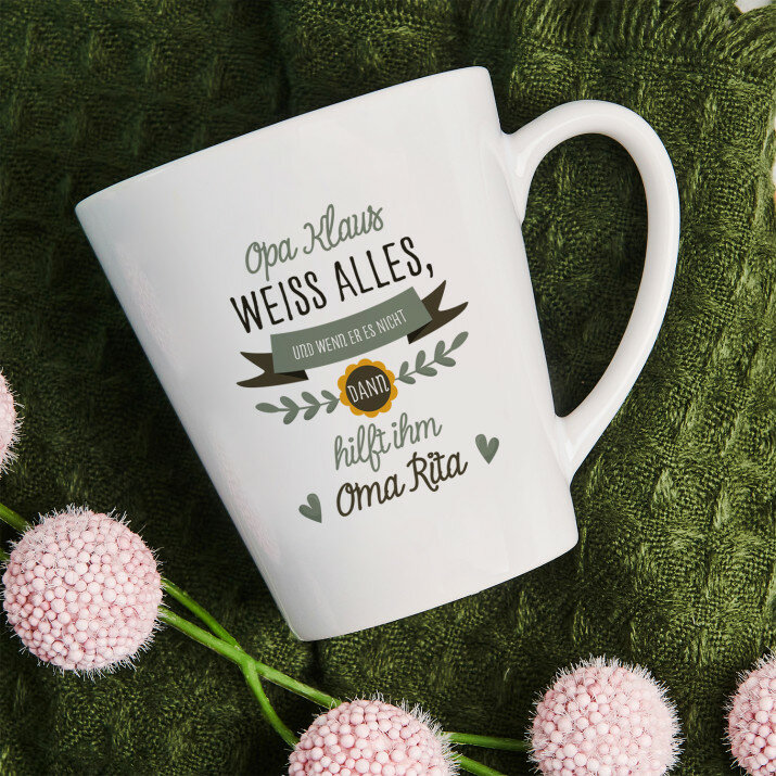 Opa weiß alles2 - personalisierte Tasse