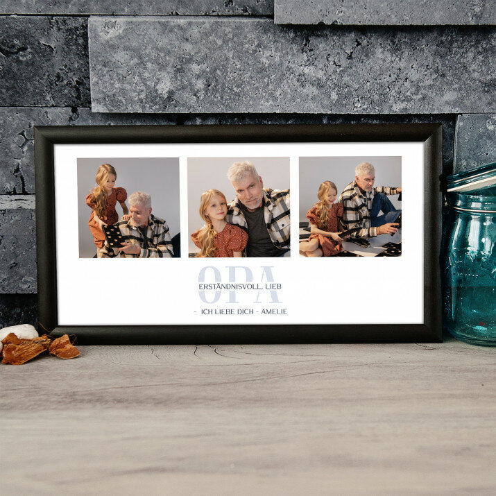 Opa - Kunstdruck mit Rahmen